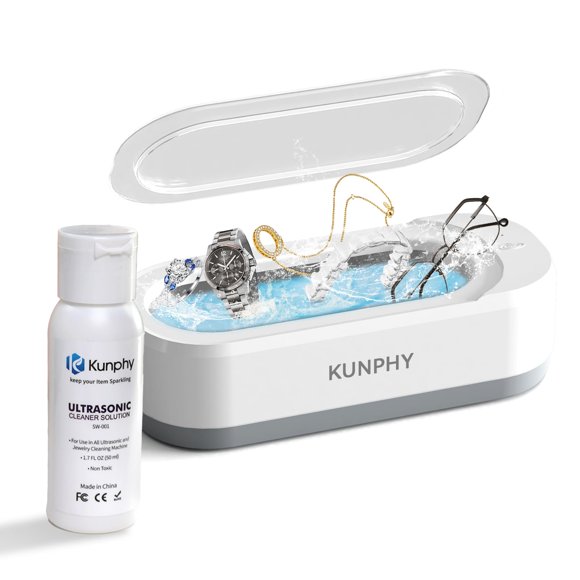 Limpiador ultrasónico de joyas KUNPHY, solución de 12 oz, capacidad 50 ml