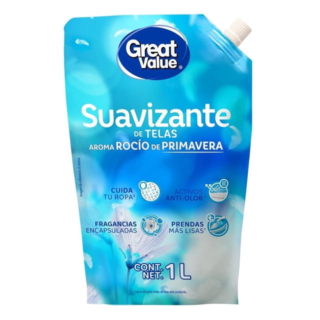 Suavizante de telas Great Value rocío de primavera 1 l
