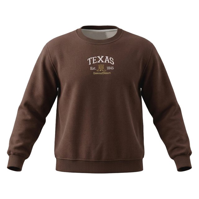 Sudadera Quarry para Dama, Cuello Redondo Café Talla EG