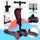 thumbnail image 3 of Scooter de 3 Ruedas Hurtle para Niños y Niñas 1 Año en Adelante, Patin del Diablo, Luces LED en las Ruedas, Manillar Ajustable y Asiento Plegable, Modo Sentado o de Pie con Freno, Negro, 3 of 7