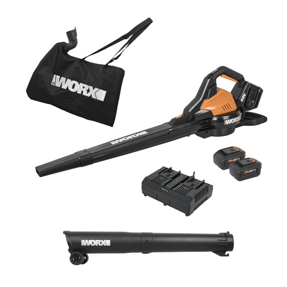 Sopladora de hojas WORX de 40 V inalámbrica con batería y cargador WG583