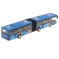 thumbnail image 4 of 2 autobuses de juguete coleccionables a escala 1:64 de metal fundido con mecanismo de retroceso. Regalos para el hogar. Azul verde, 4 of 9