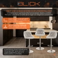 thumbnail image 3 of Set De 3 Bancos Altos Barra Cocina Bar Cuero Respaldo Giratorio 360° Acabado estructura Cromado Color Blanco Blick, 3 of 9