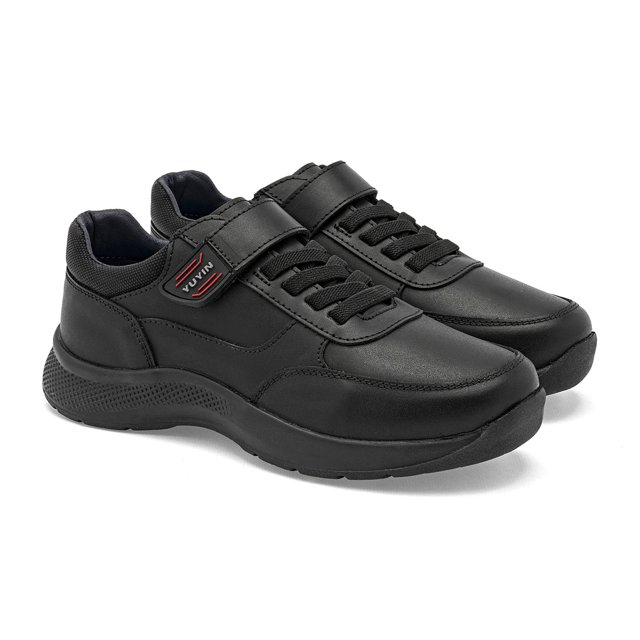 Yuyin Zapato Escolar De Piel Para Niño, Negro Cod 146550-e