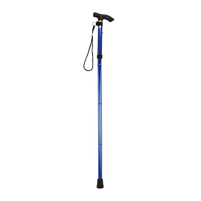 Palos Bastón plegable portátil de mano de aluminio Bastón para caminar Senderismo Palos de senderismo Bastones ajustables antideslizantes de 4 secciones con mango cómodo
