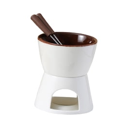 Olla para Fondue , juego para Fondue, fundidor para el hogar, fiesta, cumpleaños de cerámica con 2 tenedores, luz de