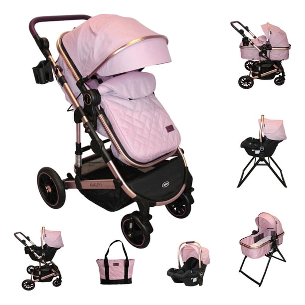 Carriola 6 En 1 | Base Mecedora | Autoasiento | Amalfi Ibaby rosa