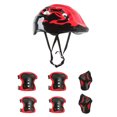 thumbnail image 2 of Juego de cascos y protecciones para niños | Equipo de protección de 7 piezas para ciclismo, skate, patinaje en línea | Casco ABS ajustable, rodilleras, codados, muñequeras | Ligero, transpirable, 2 of 5