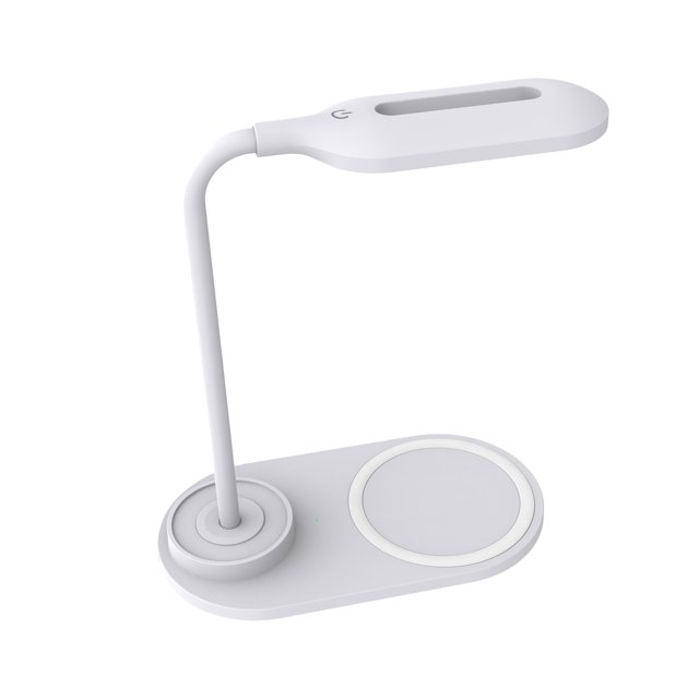 Lámpara de escritorio LED Pisexur Electronics para hombre, con control táctil, carga inalámbrica y 3 modos de color, ideal para oficina, con cuello de cisne, para niños y organizador de electrónica.
