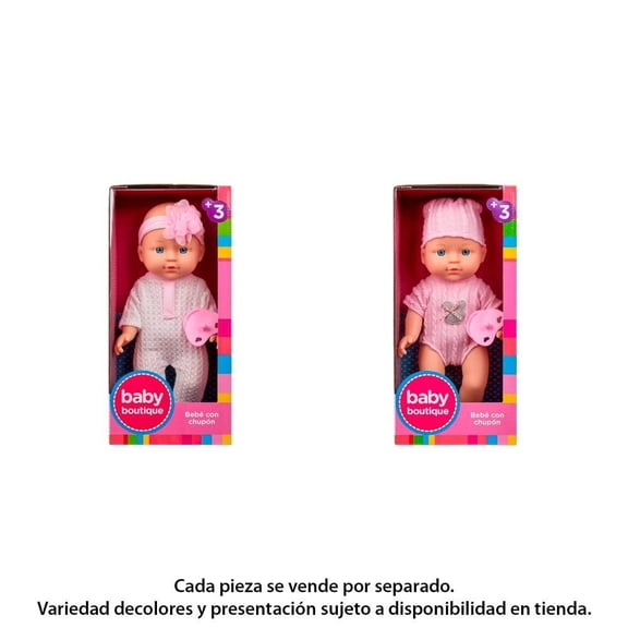 Muñeca Baby Boutique con Chupón Multicolor Varios modelos 1 pieza