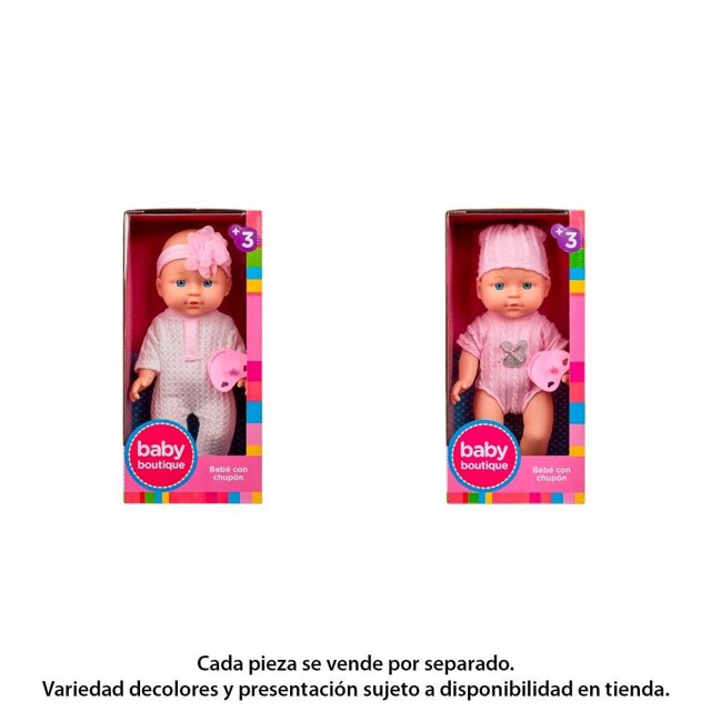 Muñeca Baby Boutique con Chupón Multicolor Varios modelos 1 pieza
