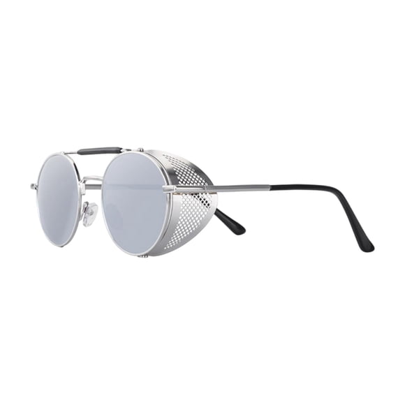 Gafas de Sol Steampunk Hugo Lente Plateada