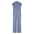 thumbnail image 2 of TaTaai Women Spring Summer Comfortable Solid Sports Set V-Neck Short Sleeve Top Long Pants with Pockets Ladies Daily Office Street Wear Non-See-Through Machine Washable Stylish Set Gift, 2 of 9