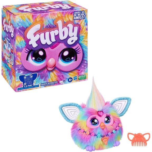 Furby Tie Dye Peluche Interactivo con 15 Accesorios de Moda