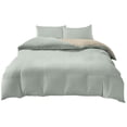 thumbnail image 2 of Juego de cama de 4 piezas para dormitorios | Poliéster suave lavado | Tamaños individual y matrimonial | Diseño reversible | Incluye funda nórdica, sábana ajustable y 2 fundas de almohada, 2 of 6