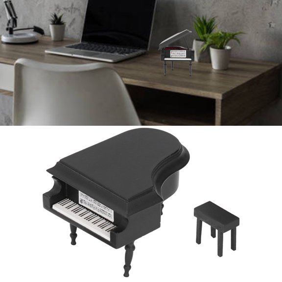 Decoración En Miniatura, Piano, Materiales De Haya, Tratamiento De Pintura Brillante, Estilo Lindo, Casa De Muñecas, Instrumentos Musicales De Juguete