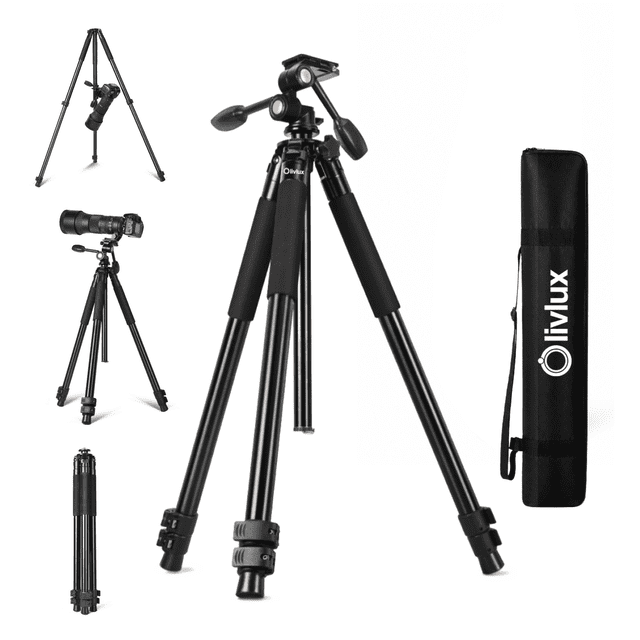 Tripié Profesional para Cámara 220 cm Carga 15 kg Cabeza Fluida Cenital 1/4