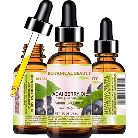 Aceite Orgánico de Acai Premium para Piel, Cabello y Uñas