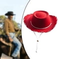 thumbnail image 4 of Sombrero de vaquero jinwen Fieltro Rojo, 4 of 8