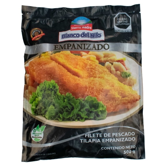 Filete de Pescado Blanco del Nilo Sierra Madre Empanizado y Congelado 500 g