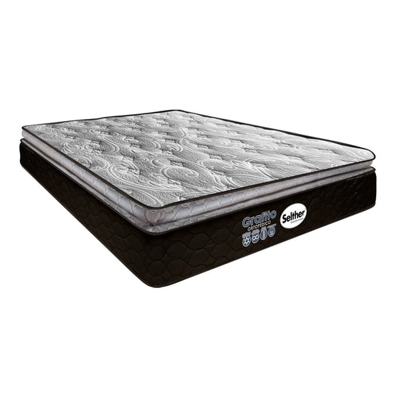 Colchón Selther Ortopédico Matrimonial Híbrido Memory Foam Grafito
