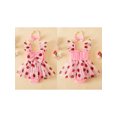 thumbnail image 2 of Conjunto de 2 piezas para bebé niña: cómodo pelele sin mangas con cuello cuadrado y estampado de fresas, y diadema con lazo., 2 of 9