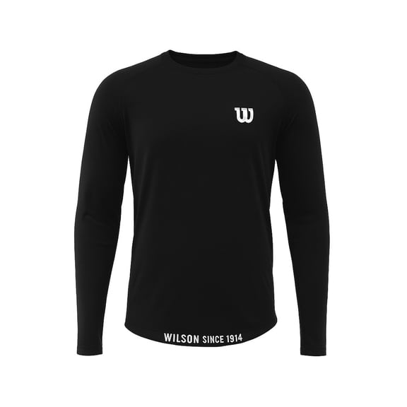 Playera Deportiva Wilson para Hombre Manga Larga Color Negro Talla CH