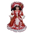 thumbnail image 2 of Muñeca de cerámica en miniatura de porcelana para mujer, hermosa casa de muñecas de 40 cm, dama con Rojo, 2 of 9