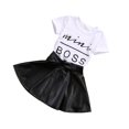 thumbnail image 1 of Qarigey 2 uds. Ropa de bebé, conjunto de camiseta de manga corta para niña, camiseta, conjuntos de ropa Blanco negro 80cm, 1 of 6
