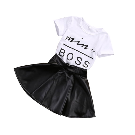 Qarigey 2 uds. Ropa de bebé, conjunto de camiseta de manga corta para niña, camiseta, conjuntos de ropa Blanco negro 80cm
