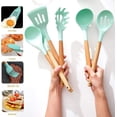 thumbnail image 3 of Kitchen Utensil Set, Silicone Cooking Utensils 12 Pcs Kitchen Tools With Natural Wooden Handles For Home Household Apartment Essentials Nonstick Cookw, 3 of 5
