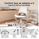thumbnail image 3 of Set de 2 Sillas de Oficina Elly Cherry Blancas Giratorias con Ruedas y Altura Ajustable, 3 of 6