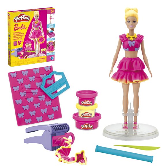 Set de diseño de moda Play-Doh Barbie con volantes y lazos para más de 5 años