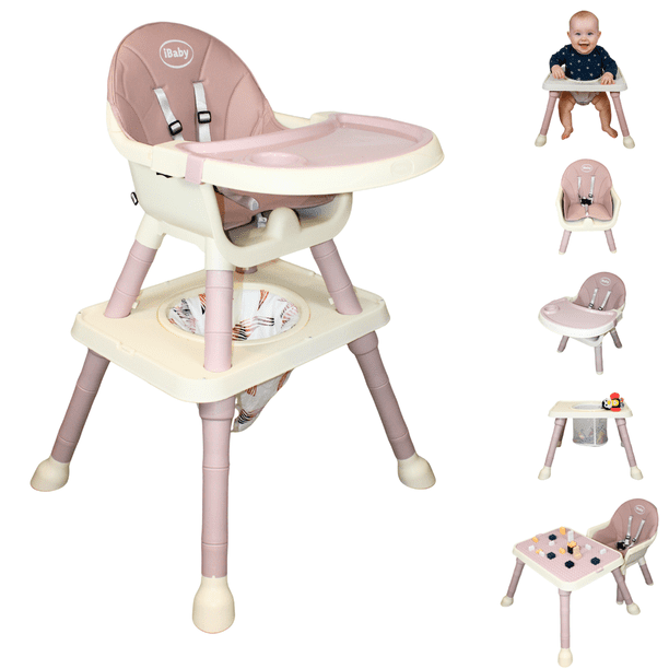 Silla alta periquera 7 en 1 con mesa y charola para bloques primi pasti ibaby rosa claro