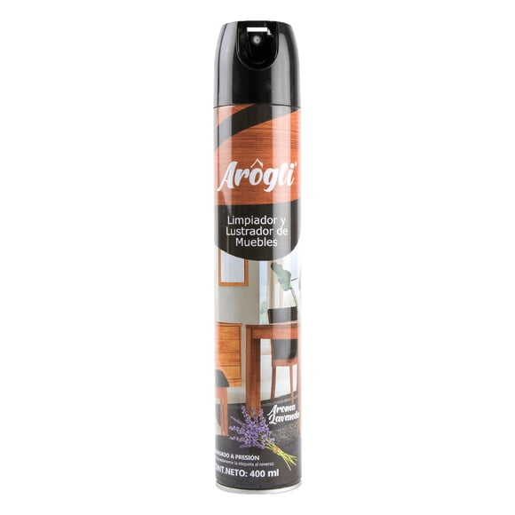 Limpiador y Lustrador de Muebles Arogli Lavanda en Aerosol 400 ml para Madera, Hogar y Oficina
