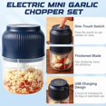 thumbnail image 3 of VIONEXIA MiniBlend Pro Chopper, Ajo Eléctrico Chopper, Mini Procesador de Alimentos Inalámbrico de 400ml con 6 Cuchillas de Acero Inoxidable, Picadora de Alimentos Recargable por USB para Ajo,, 3 of 7