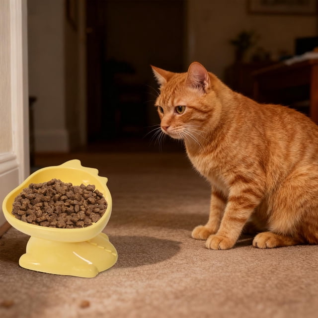 Plastic Cats Bowl Dog Bowl Cats Food Bowl Drinking Bowl To Cervical Vertebra Pet Bowl