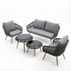 thumbnail image 1 of Juego de Muebles de Jardin Jardimex Rattan 5 Pz Doble Mesa Negro, 1 of 7