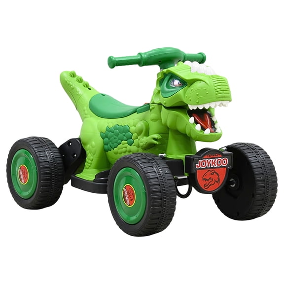 Montable Eléctrico para Niños Dinosaurio con Luz Música Pedal Acelerador Batería 6V Apto desde 3 Años hasta 25 kg