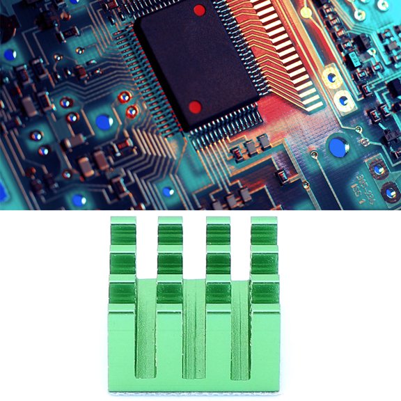 Módulo disipador de calor de 20 piezas, disipador de calor de aluminio, aleta de refrigeración del radiador, 14 x 14 x 8 mm, verde