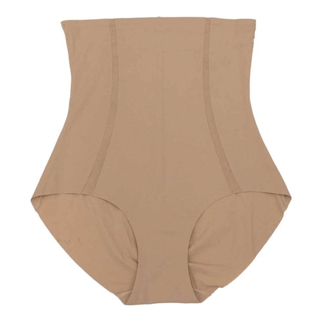 cinturilla berlei para dama control invisible beige talla m, vista frontal centrada de faja talle alto beige con corte limpio, paneles verticales moldeadores y costuras visibles, bandas de silicón en borde superior e inferior para evitar deslizamiento, acabado liso pensado para quedar invisible bajo la ropa; a menudo usada también para soporte diario y perfilado de la silueta.