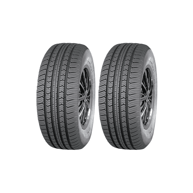 paquete de 2 llantas 185/65 r15 88h mirage mr-166 88h frontal centrado de dos llantas verticales; banda de rodamiento con cinco canales, surcos circunferenciales y bloques de agarre visibles, flancos con marcado 185/65 R15 88H y marca Mirage; fondo blanco neutro, toma 3/4. También se usan frecuentemente como llanta de repuesto móvil en viajes.