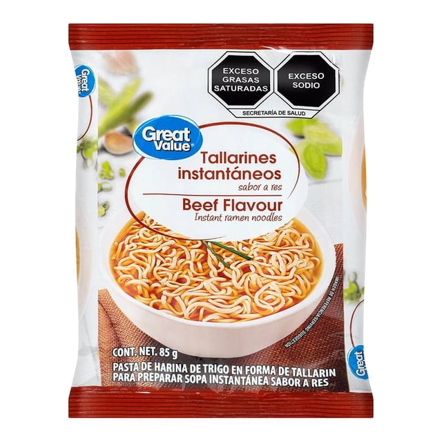 Sopa instantánea Great Value sabor a res 85 gr