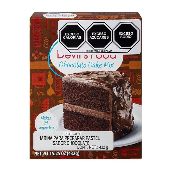Harina para pastel Great Value sabor chocolate 432 g