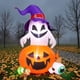 thumbnail image 1 of Inflable de Halloween Fantasma Brujo y Calabaza 1.5m con Luz LED, Decoración para Patio y Exterior, 1 of 5