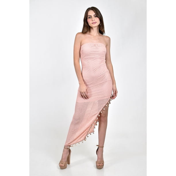 Vestido tejido con abertura Roman Fashion /Juvenil, 6237 (Durazno) rosa claro CH