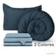 thumbnail image 5 of Set de 5 Piezas Edredón Acolchado y Sábanas Individual Dreamlab, Colcha para Cualquier Temporada, Hipoalergénica, Color Azul Noche, Color Azul Mezclilla, 5 of 9