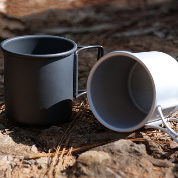 ELAYARD 1Ud Vaso De Aluminio Para Beber Cup De Portable Para Camping En Color Plateado