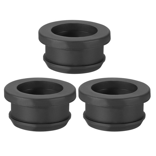 Grommets de goma con orificio de perforación de 1 pulgada Uxcell, 3 piezas, tapones de orificio de sombrero superior, negro