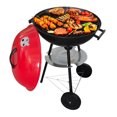 thumbnail image 2 of Asador Portátil de Carbón con Tapa y Ruedas, 44 cm, Color Rojo, para 2 a 4 Personas, 2 of 7